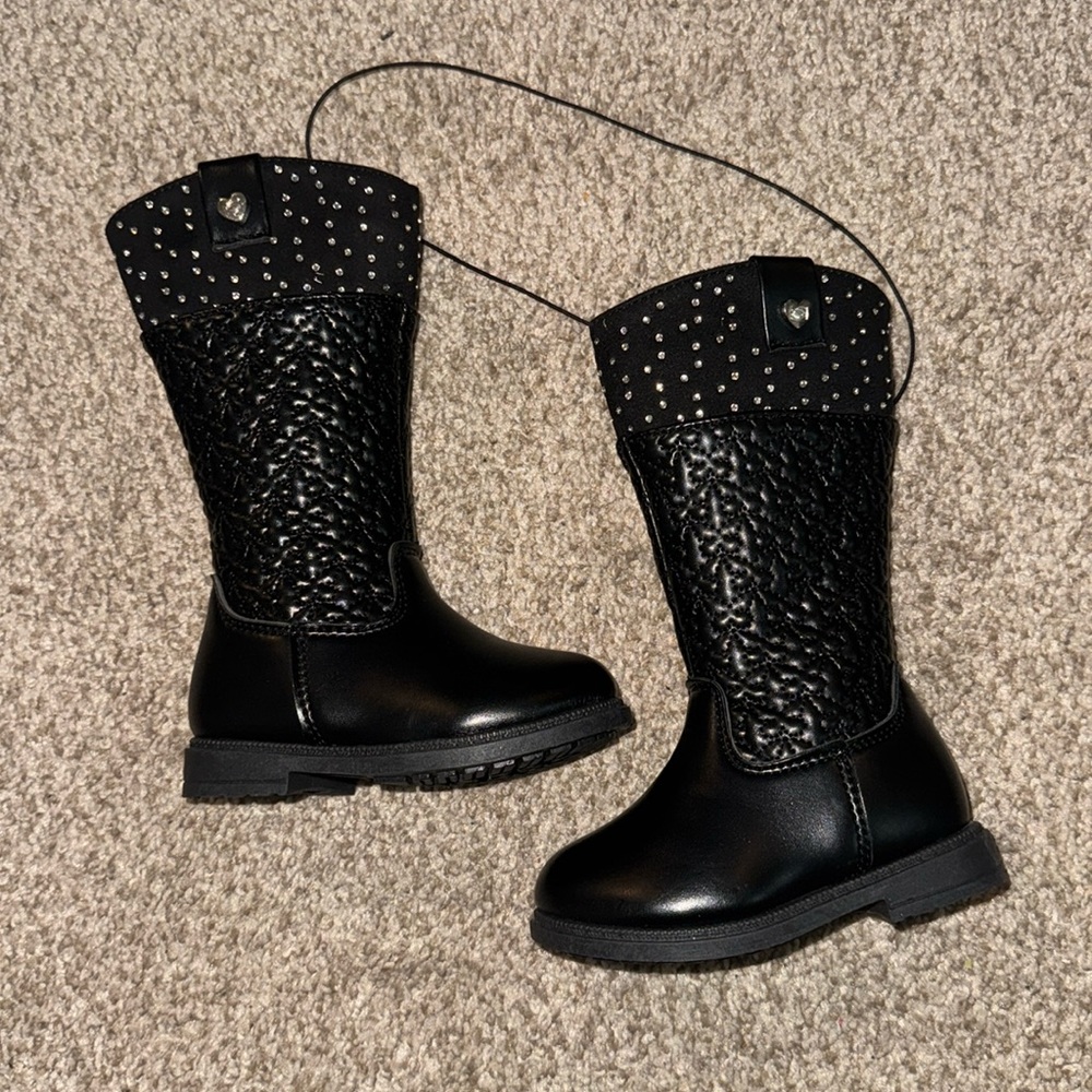 Bebe Girls' Black Studded Boots NWOT